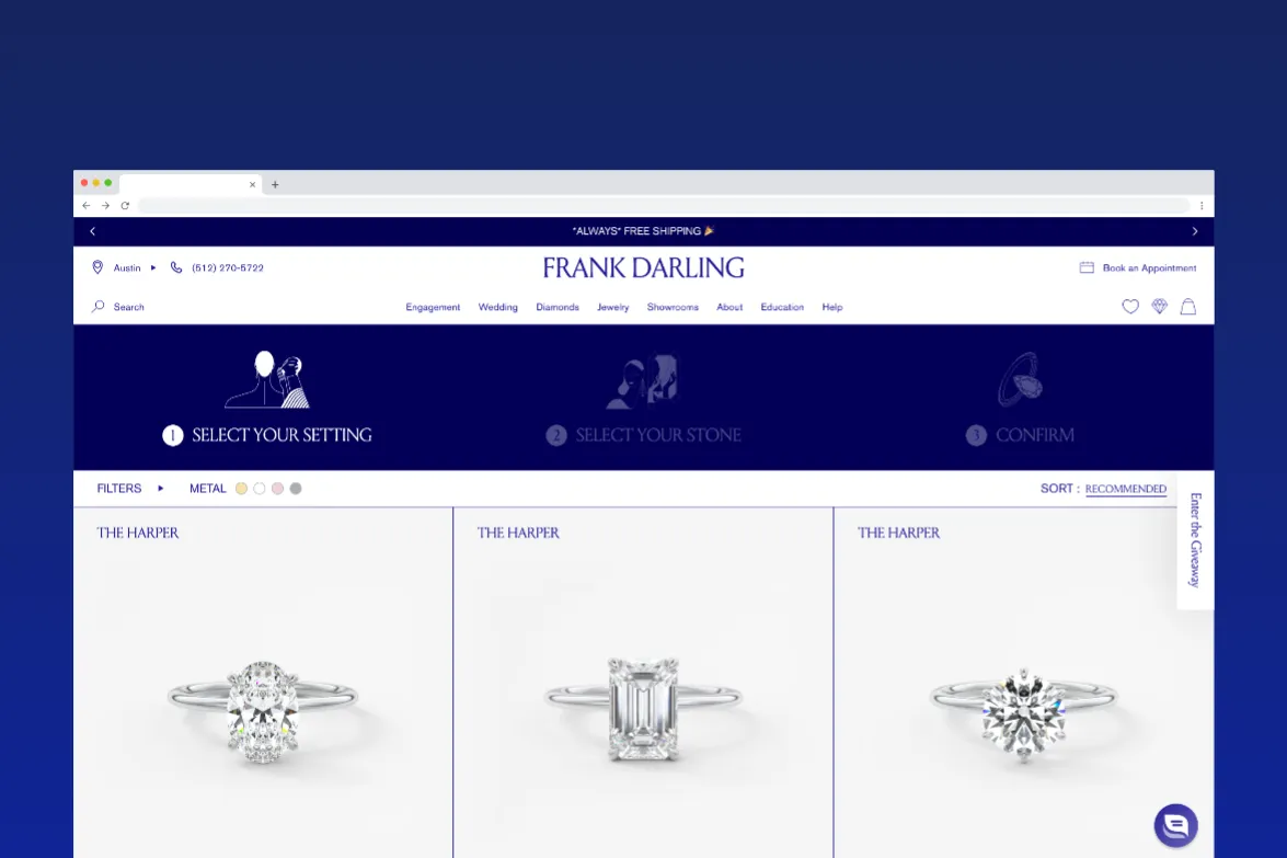 Personalized Ring Building Experience